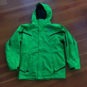 Kids North Face lime green winter coat size 18-20!